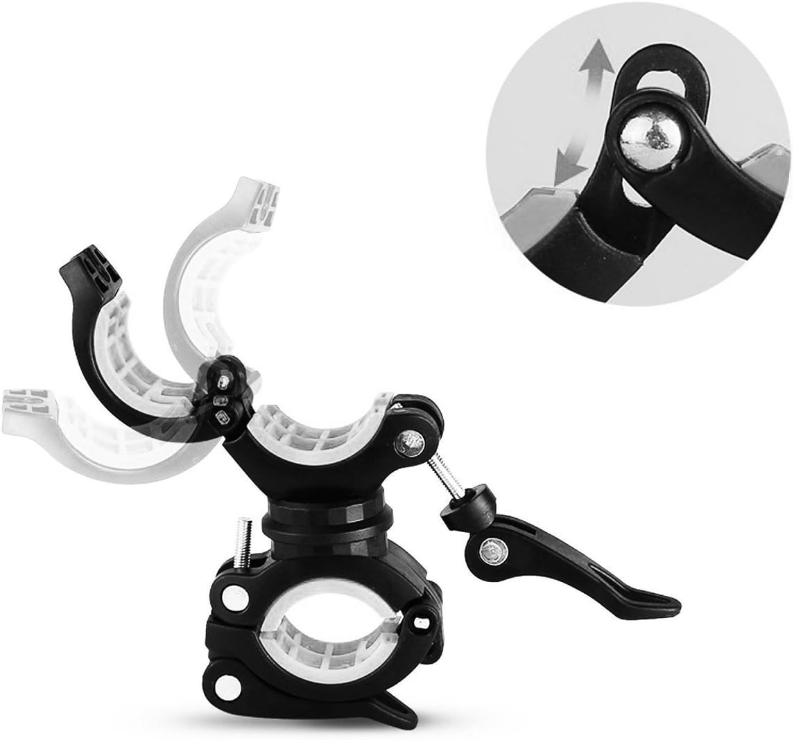 [3 Pack Bike Flashlight Holder, Mount Bicycle Bracket Flashlight Holder Mounting Torch Clip 360 Degree Rotation