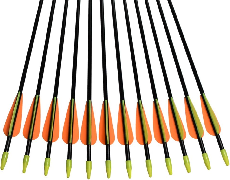NIKA ARCHERY 24 26 28 30 Fiberglass Arrows for Youth Practise Recurvebow Compound Bow Shooting