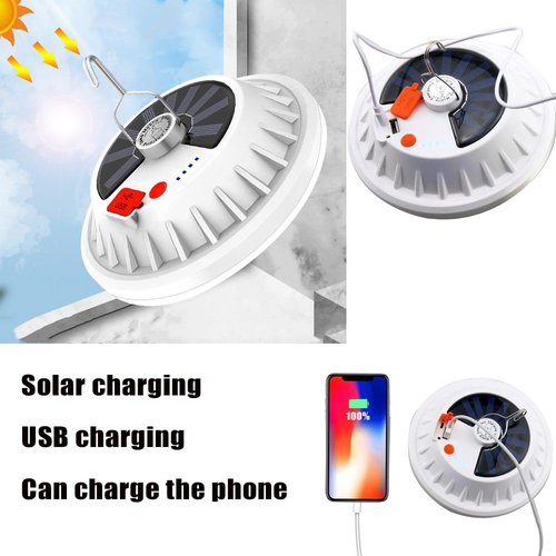 Solar Camping Lamp 120 LED Tent Lights 4500mah Remote Control 5 Mode USB Battery Rechargeable Portable Lantern Hanging Waterproof for Indoor Home Outdoor Emergency Hurricane 2 Pack