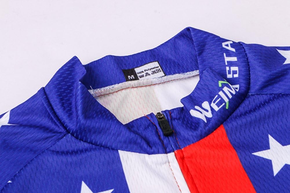 Weimostar Men's USA Cycling Jersey Short Sleeve Biking Shirts Breathable with Pockets