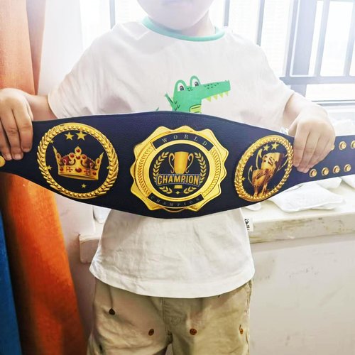 Championship Belt - Football Baseball Softball Soccer Basketball Esports Fantasy Sports Hockey Wrestling Boxing High School College Class Tournament or League Winner Youth Champion Belt