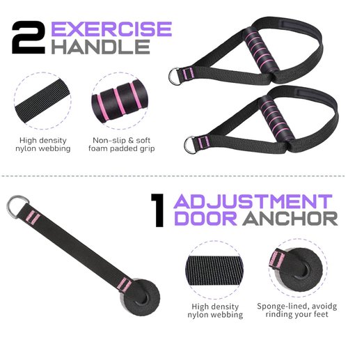 Pilates Bar Kit with Resistance Bands,Qicool Multifunctional Pilates Bar Exercise Equipment for Women, Home Gym Yoga,Resistance Bands Full Body Workout Equipment Purple (30lbs/40lbs)