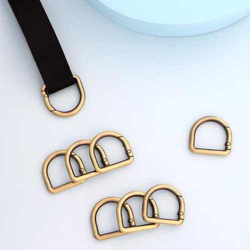 10pcs Metal D Ring Spring Key Hooks Keyring Clip for Keychain Buckle, Backpacks Handbag Purse Hardware, DIY Crafts