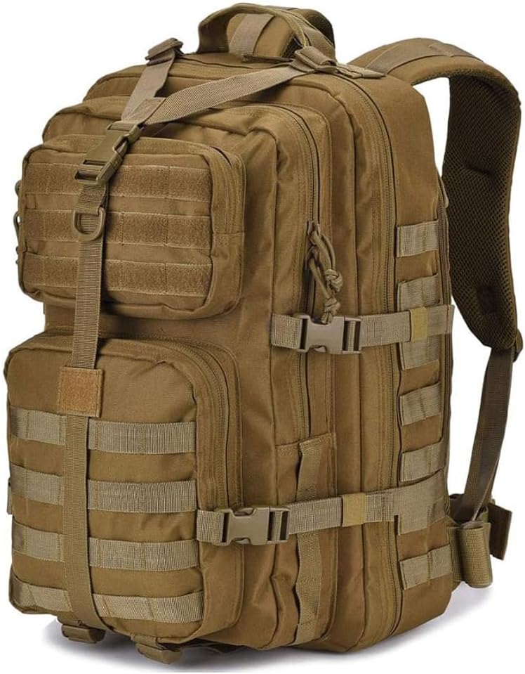 REEBOW GEAR Tactical Backpack 40L Large Army 3 Day Assault Pack Molle Bug Bag Backpacks Military Style Rucksacks (Black)