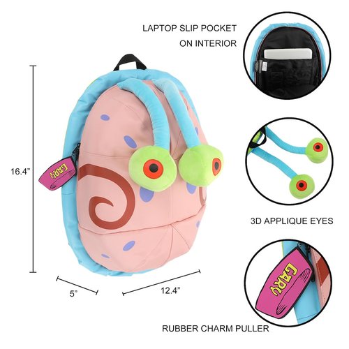 Bioworld Spongebob Squarepants Gary the Snail 16.4 Character Backpack