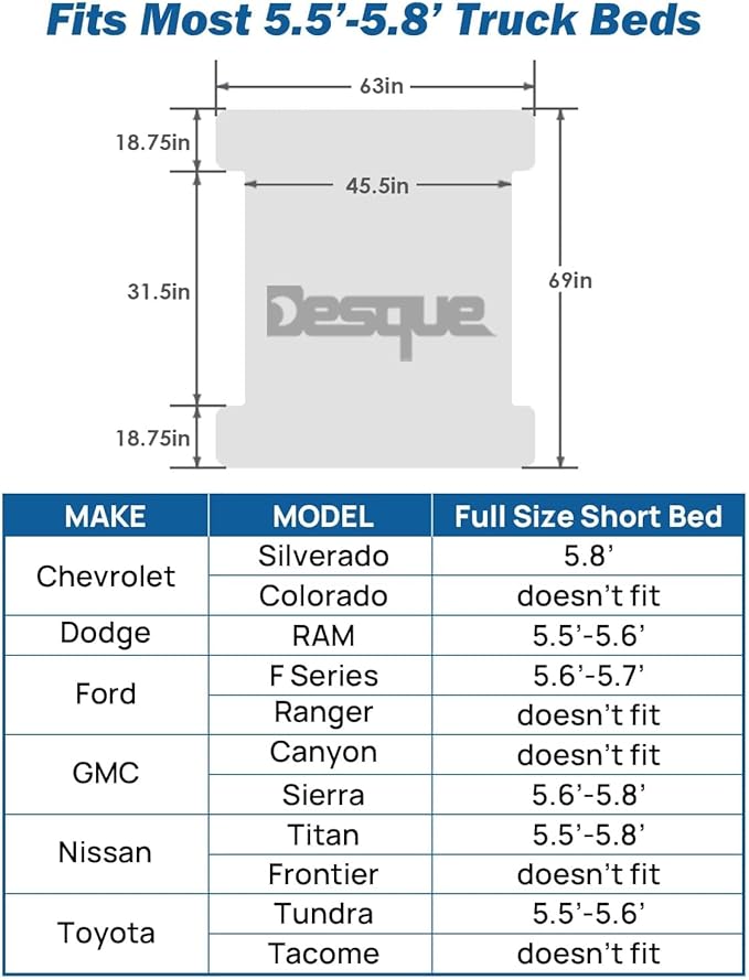 Truck Bed Mattress for 5.5-5.8Ft, Self-Inflating Mat Full-Size Short Trucks Bed for Outdoor Camping, Pickup Tent Accessories 12V Air Pump, Carry Bag, for Silverado, RAM, F Series, Sierra, Titan