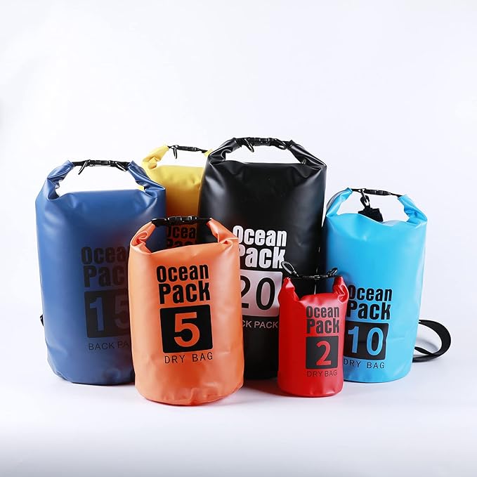 YDYJKI Floating Waterproof Dry Bag for Travel 5L/10L/20L/30L, Roll Top Sack Keeps Gear Dry for Kayaking, Rafting, Boating, Swimming, Camping, Hiking, Beach, Fishing (Grey, 5L)