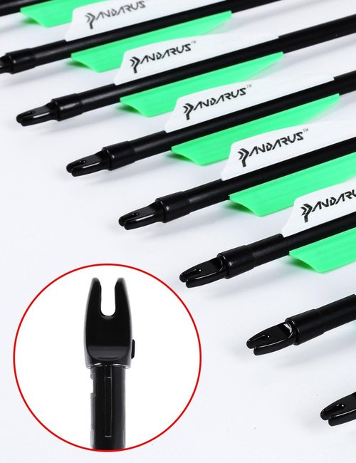 Archery 32inch/30inch 8mm Fiberglass Hunting Practice Arrows with Replaceable Arrowhead Spine 500 for Recure and Compound Bow Target (Pack of 12)