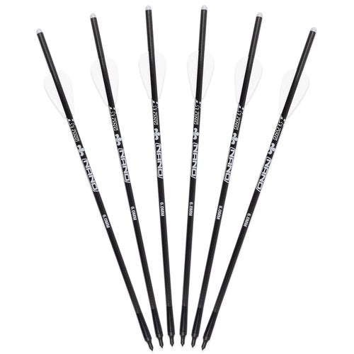 YLS 13 Inch Mini Crossbow Arrows Carbon Bolts with Field Tips Half-Moon Nocks Penetrator Inserts for Hunting OD 6.0mm 6 Pcs