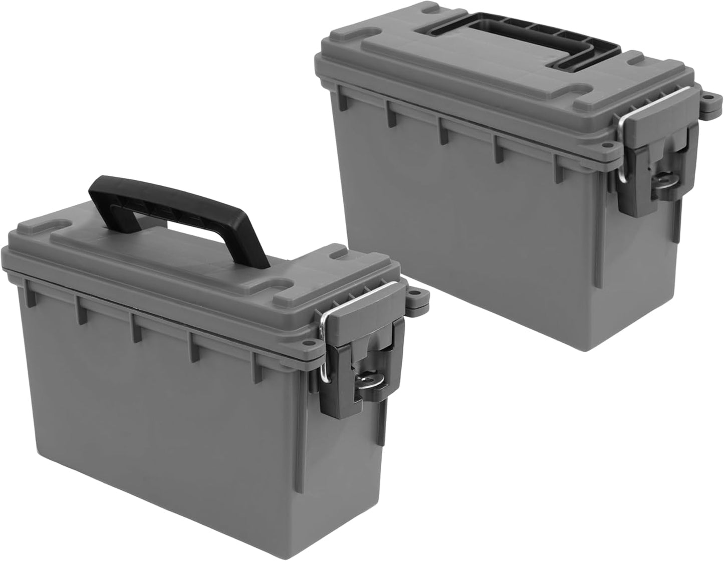 Sheffield 12629 Ammo Storage Box, Stackable .30 Cal Field Boxes, Water and Dust Resistant, Lockable Storage Box with Handle, Secures Hunting Gear, Supplies, and Bullets, Made in USA, Black, 1-Pack