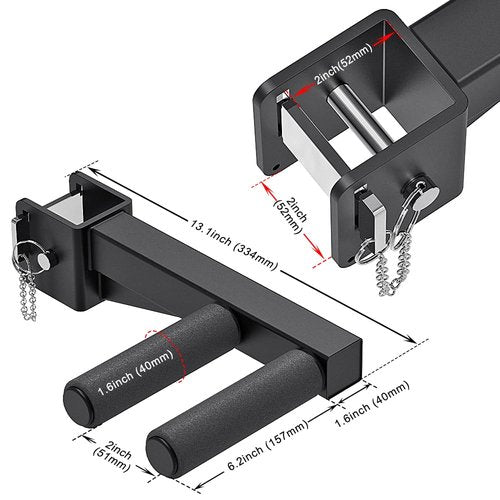Lifeswell Dip Bar Attachment for 2" x 2" Power Rack, Non-Slip Wide & Narrow Grip Handles, 500 lbs Capacity, Squat Rack Attachment for Dips, Inverted Rows, Push-Ups