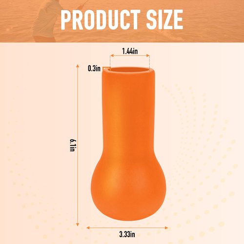 Fishing Rod Butt Cushion, Portable Belly Top Pole Bracket Fish Rod Belly Spherical Barrel, Shock Absorption EVA Foam Stand Up Fishing Pole Holder Base Support for Better Control (Orange)