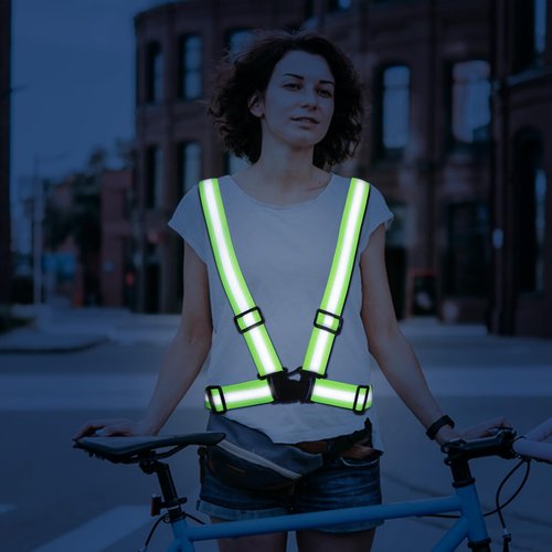 SUPVOX 2 Pcs Reflective Running Gear: Reflective Vest,High Visibility Vest Adjustable Straps for Outdoor Cycling,Walking,Construction Workers