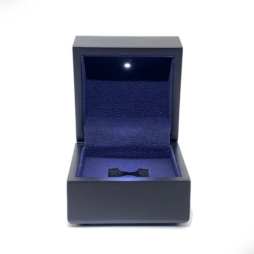 AMOH JERCY Premium Wooden Ring Box with LED Light – Display Gift Case for Championship, Graduation, Retirement, Religious, Memorial Rings – Holds Securely, Ideal for Men’s Collectible Rings