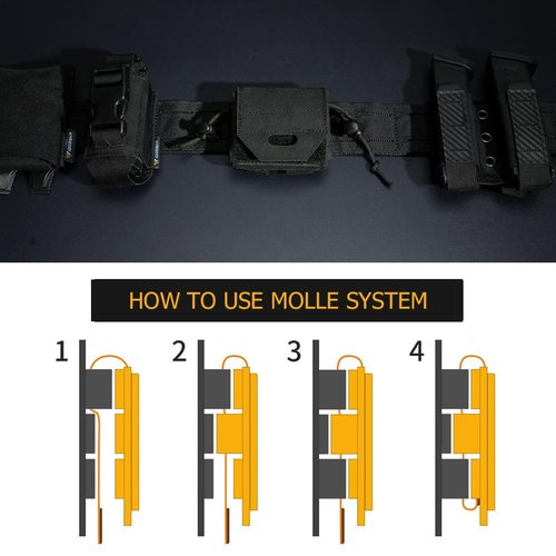 IDOGEAR Molle Dump Pouch Mini Folding Recycling Bag molle Waist Tool Sundries Bag Magazine Utility Pouch for Molle Belt Tactical Vest Backpack(Black)