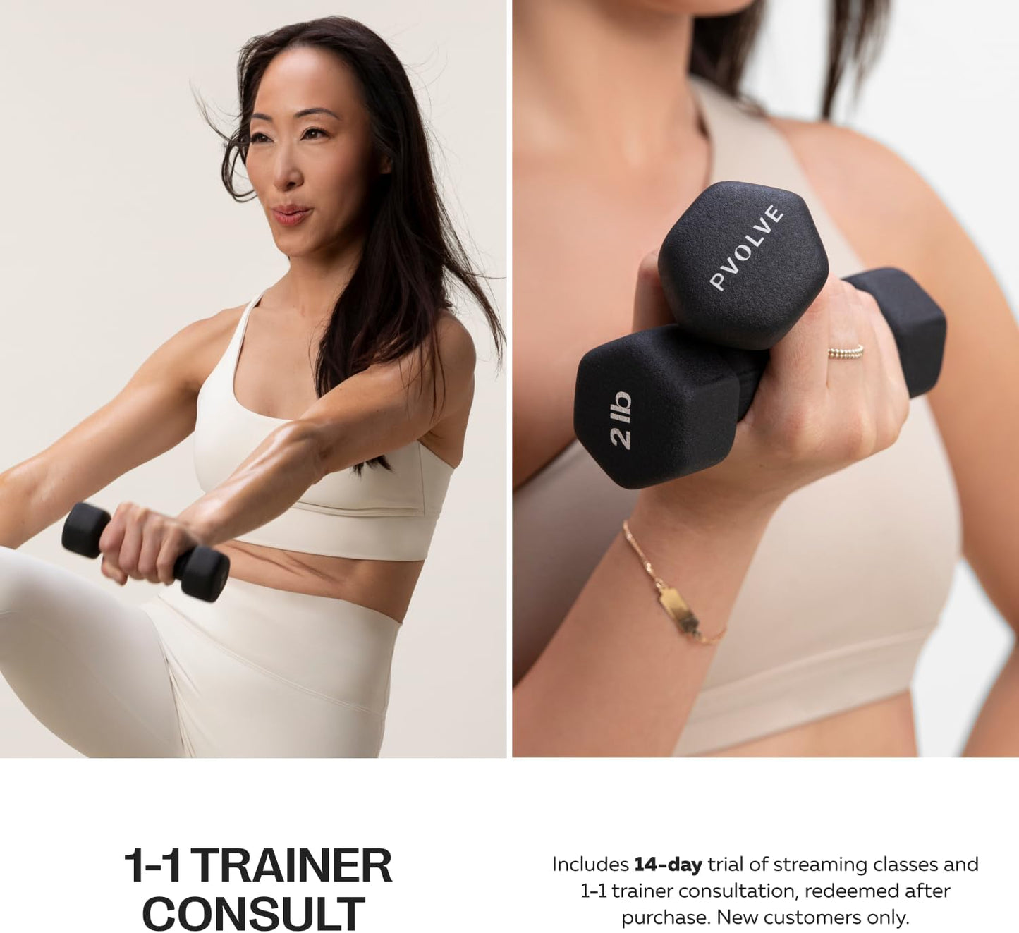Pvolve 2lb Lightweight Neoprene Coated Dumbbell Set - Home Gym Fitness Equipment Designed For Comfart And To Fit Perfectly in the Palm of Your Hand