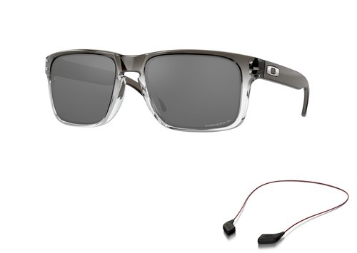 Oakley OO9102 Sunglasses Bundle: OO 9102 HOLBROOK 9102O2 Holbrook Dark Ink Fade Prizm B and Small Red leash Accessory kit