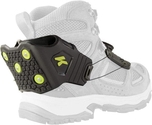 Korkers Ice Commuter Ice Cleats - Minimal and Lightweight - 11 Replaceable Steel Spikes - Black/Green