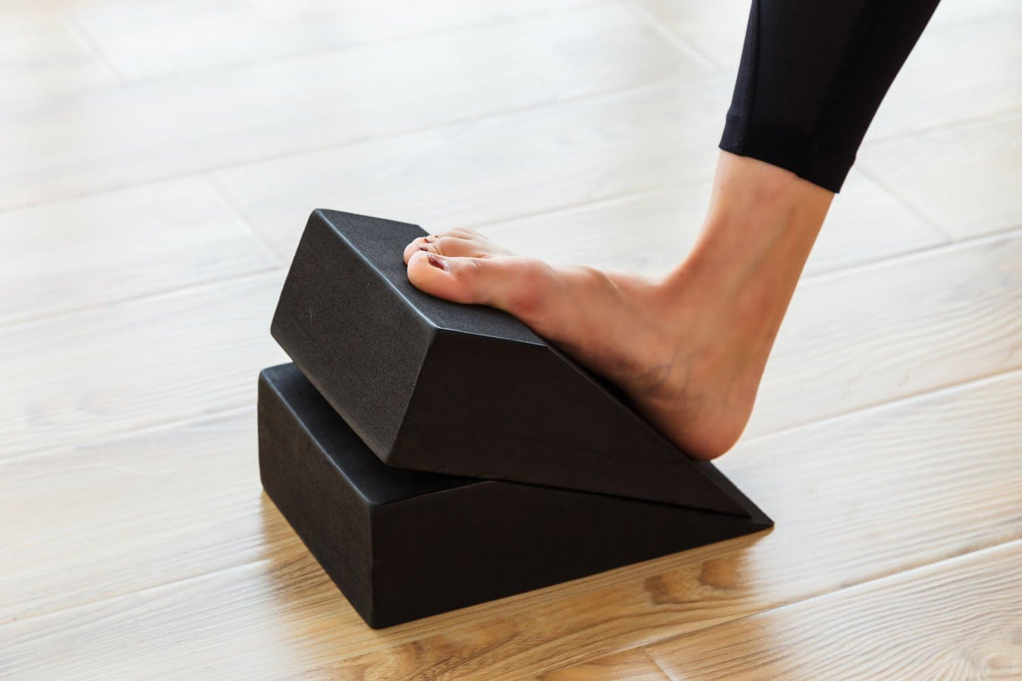 StrongTek Yoga Foam Wedge Blocks (Pair) Soft Wrist Wedge, Supportive Foot Exercise Accessories, Balance, Strength, Stretch, Pilate, Fitness, Squat, Pushup, Plank, EVA Riser Block