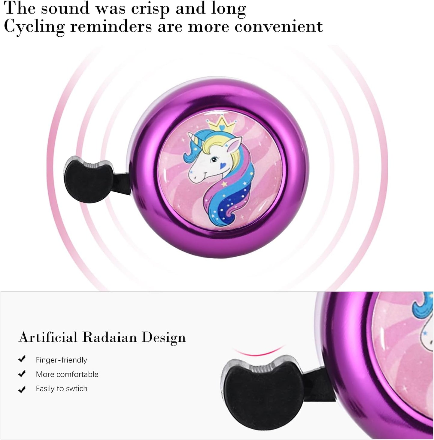 U-LIAN Kids Streamers and Bike Bell for Girls-1 Pack Flower Bicycle Bell with 2 Pack Handlebar Streamers Scooter Tassels for Children's Bike Accessories