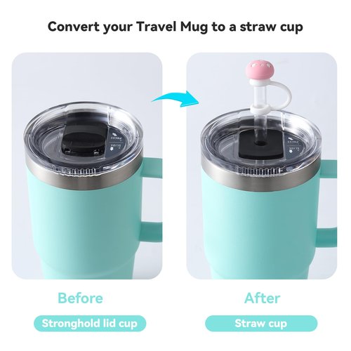 MITCHENIFY Silicone Straw Lid Accessories Set Compatible with YETI 20 oz Travel Mug, Convert Stronghold Cup to Straw Cup, Magnetic Slider Replacement, Including Straws, Spill Stoppers, Straw Covers
