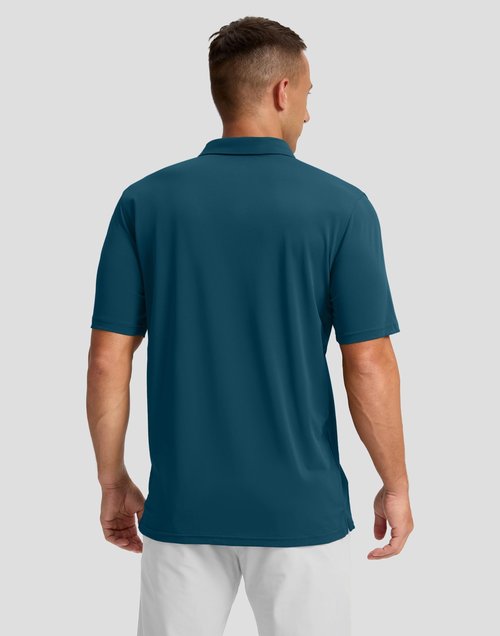 Men's Golf Shirts Dry Fit Moisture Wicking Performance Short Sleeve Collared Polo Shirts for Casual Tennis Bussiness (Reflecting Pond Flag, L)
