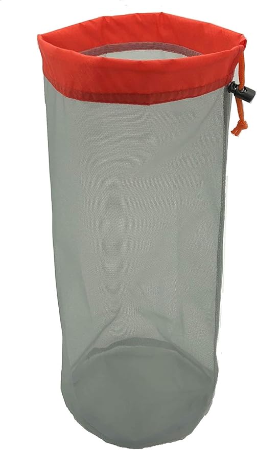 Small to XXlarge 5 Pcs Drawstring Mesh Stuff Sack, Ditty Bags Storage Pouch Bags Sleeping Bag for Travel Camping Hiking, Ultralight, Set of 5