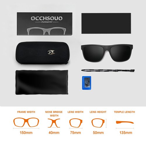 Occhsouo Polarized Sunglasses for Men Lightweight UV400 Protection Sun Glasses for Women TR90 Sunglasses for Fishing Driving