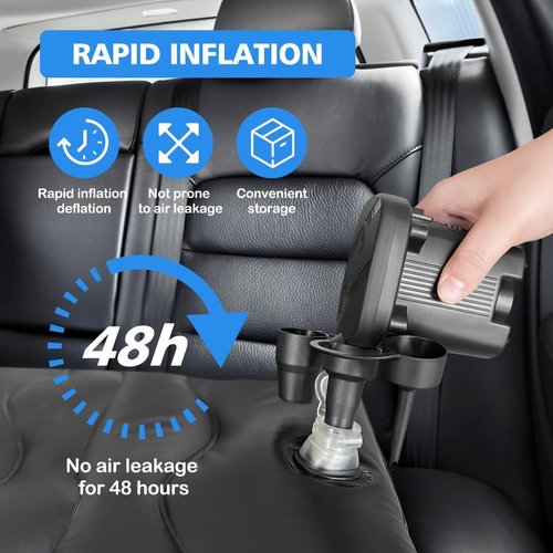 HNXKB SUV Air Mattress Camping Bed - Car Mattress Back Seat Portable Foldable Car Air Bed SUV Sleeping Pad Car Bed Mattress for Sedan SUV Truck, Full