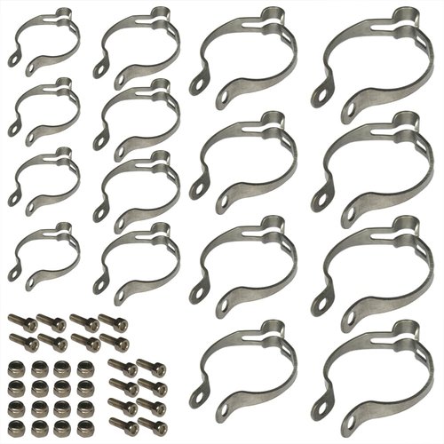 Pirhosigma Metal Ring Firmly to Frame Bike Cable Guide 4 Sets of Each 25.4/28.6/31.8/34.9mm Brake Cable Shift Cable Derailleur Cable Base Guide Clip Fitting Line Tube Housing Durable (Total 16 Sets)