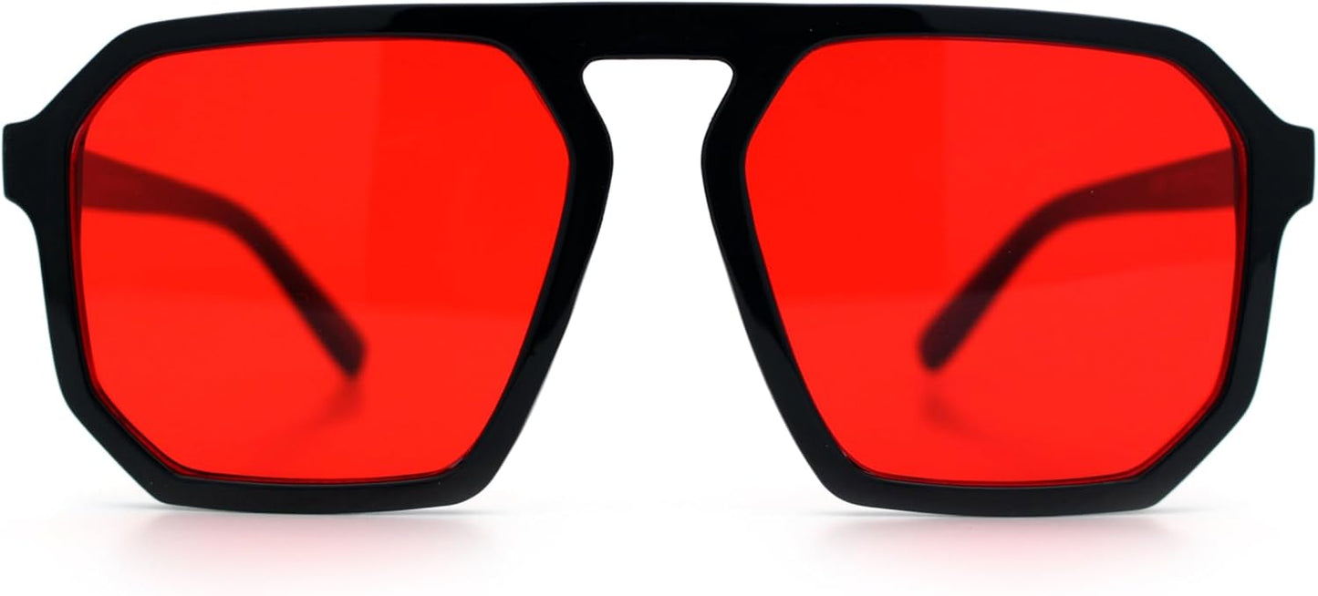 SA106 Mens Octagon Geometric Plastic Racer Mob Pilots Sunglasses