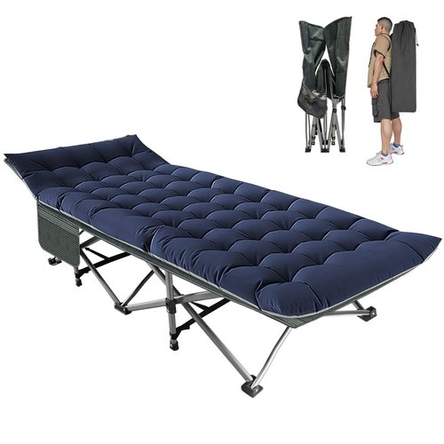 BIG RED Camping Cot, Folding Camping Cots for Adults Sleeping 1200D Double Layer Oxford Portable Folding Outdoor Cots for Camping W/Soft Pad Carry Bag for Home Office Nap Beach Travel