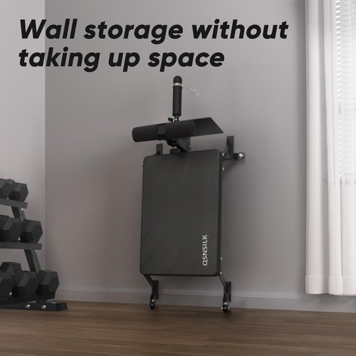 QSN SILK LU Nordic Curl Machine, Hamstring Curl Bench, Compact Glute Bench with wheels, Home Gym Equipment for Leg Workouts