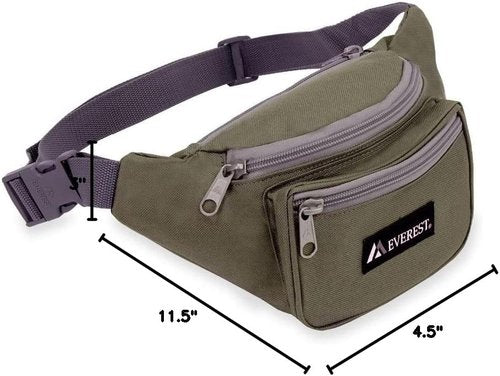 Everest Olive Waist Pack - Durable, Lightweight, One Size Travel Gear