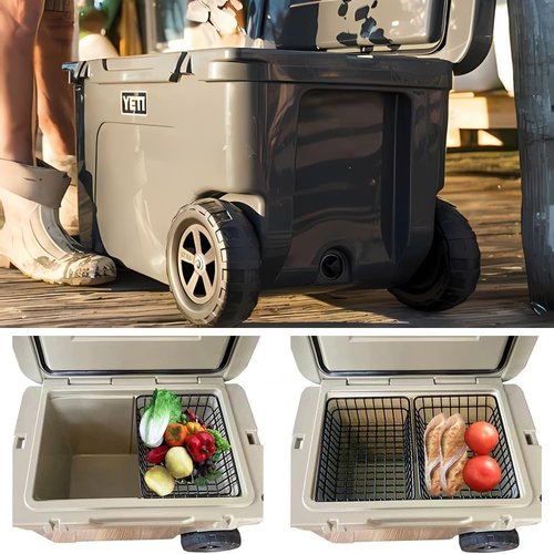 KDOWES 2-Pack Cooler Basket for Yeti Tundra Haul,Stays Food Chilled and Dry, Compatible with Other Cooler Accessories Cooler Locks, Cooler Dividers, Ice etc (Tundra Haul 2-Pack)