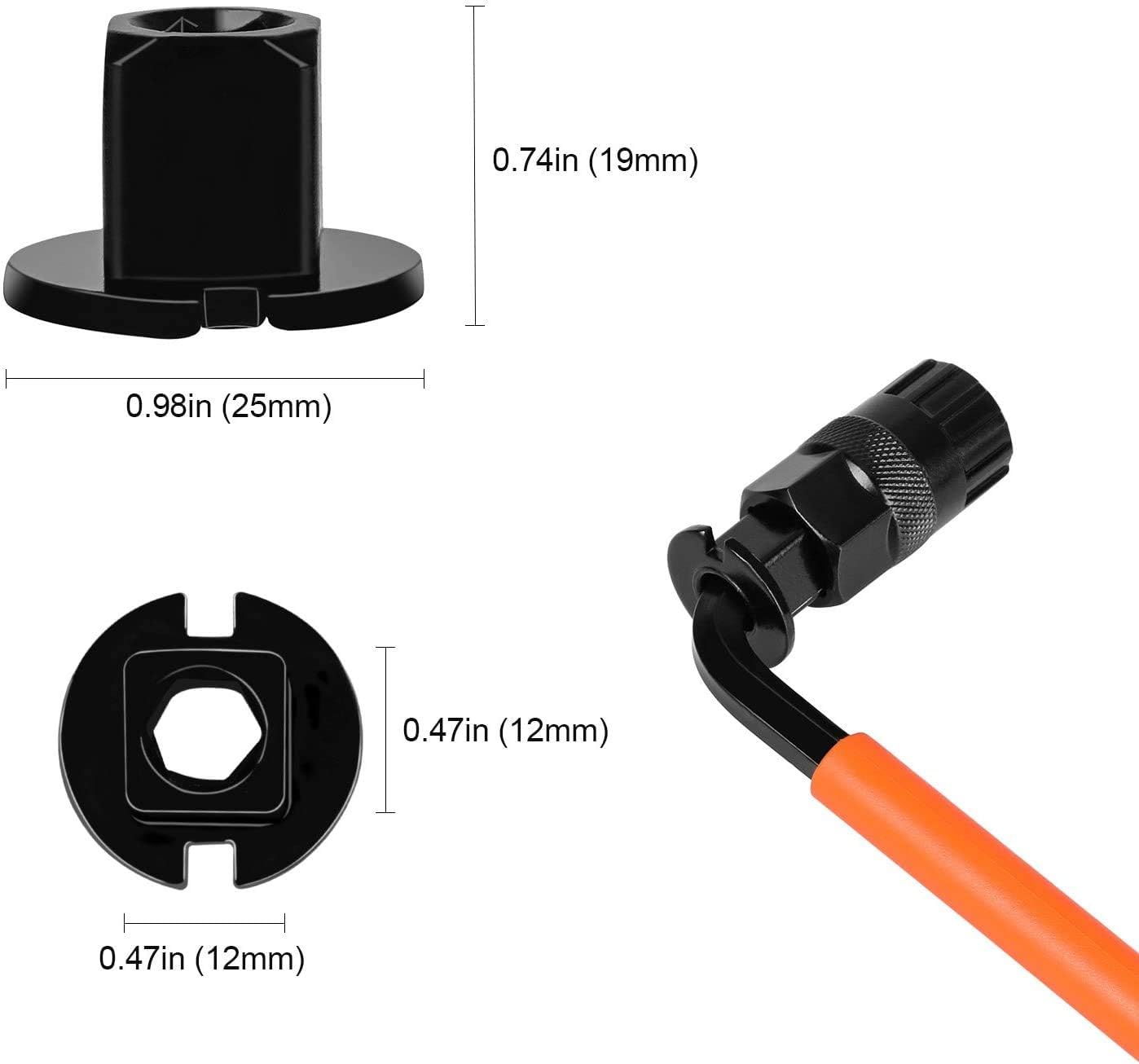 Oumers Bike Cassette Removal Tool with Chain Whip and Auxiliary Wrench Bicycle Sprocket Removal Tools, Bicycle Cassette Lock Ring Extractor Freewheel Remover Wrench Sprocket Remover