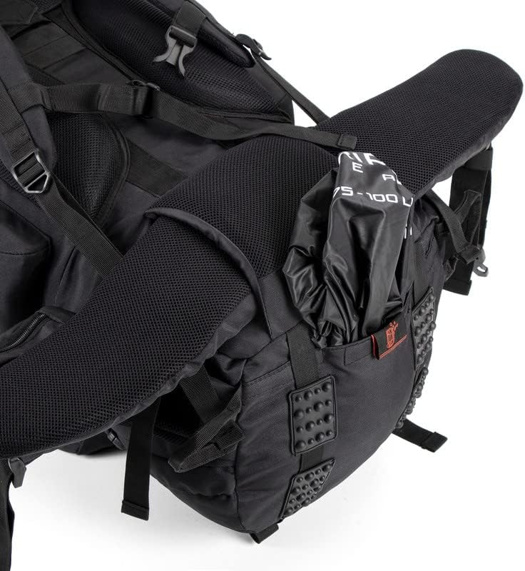 Tripole Colonel 95 Litres Internal Frame Rucksack + Detachable Day Pack, Rain Cover, Black