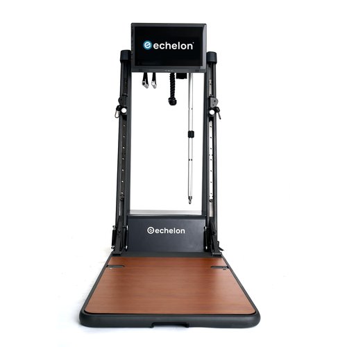 Echelon Strength Home Smart Gym – WiFi-Enabled 24 Inch HD Touchscreen, 110 lbs Digital Resistance Per Arm, Folding Mirror Design, 4 Accessories, Smart Bar, Full Body Workout Machine for Home Gym