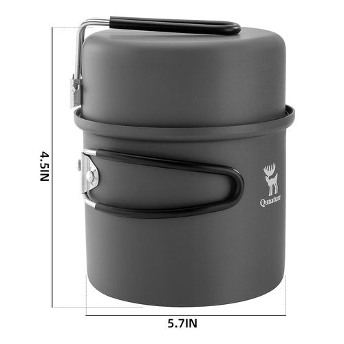 Qunature Ultralight Camping Pot 1.1L Foldable Camping Cups Cooking Pot Water Soup Food Bowl Cup Mug Bottle for Outdoor Backpacking Hiking