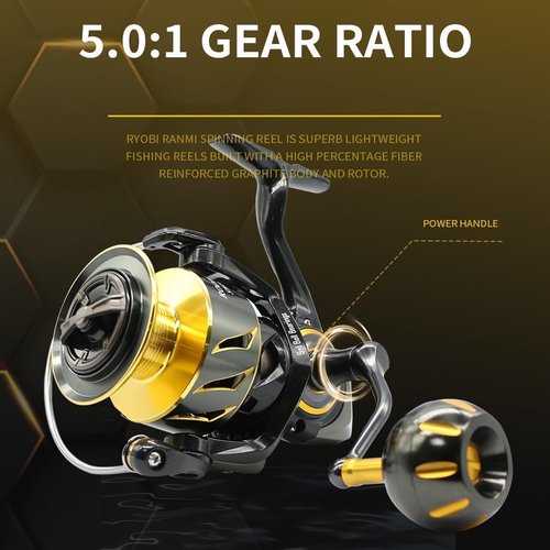 Rooblinos SW Long Shot Jigging Spinning Reel, Saltwater Big Fishing 6000/8000 Surf Reel,10+1 BB, 66LB Max Drag, Ultra Light, Inshore Offshore Surf Reel (8000)