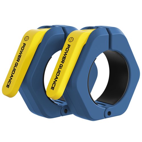 POWER GUIDANCE 2 inch Magnetic Barbell Collars, Quick Release Barbell Clamps for Olympic Lifts and Strength Training (Blue)