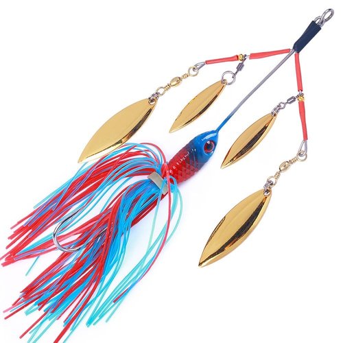 SEASHARK Fishing Lure Jig Head Skirts,Spinner Baits for Bass Fishing 5Pcs/lot, 0.77Oz/pcs, Blade Spinner, Lures Spinners Spoon Bait, Spinner Baits for Bass Fishing Trout Fishing Tackle