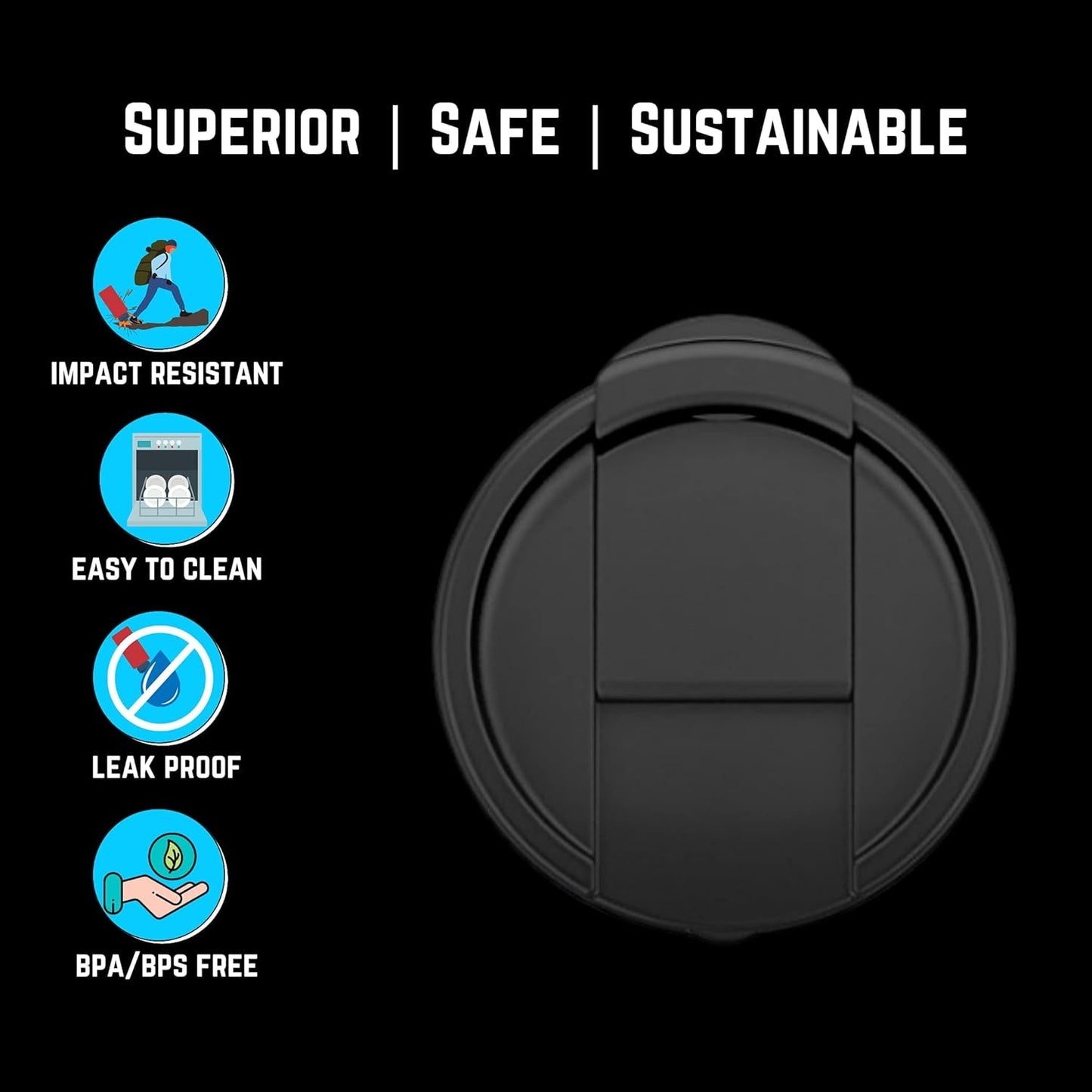 The Original Hydro Wide Mouth Flip and Sip Replacement Hydro Flask Coffee Lid or Cap - Hydro Flask Lid Replacement For Insulated Water Travel Mug or Hydroflask Thermos For Perfect Hydration
