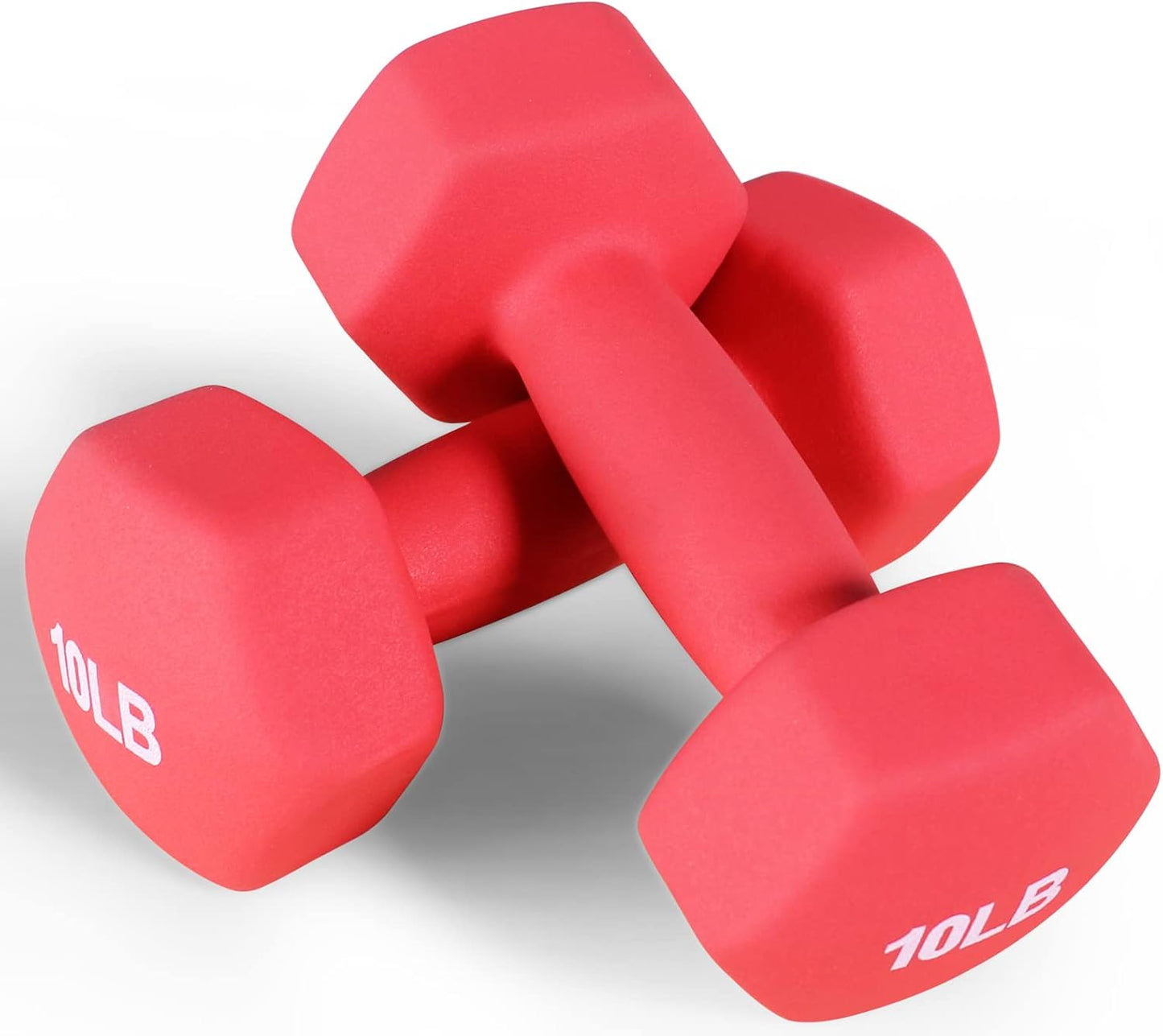 Neoprene Dumbbell Hand Weights, Anti-Slip, Anti-roll, Hex Shape Colorful, Pair or Set with Stand