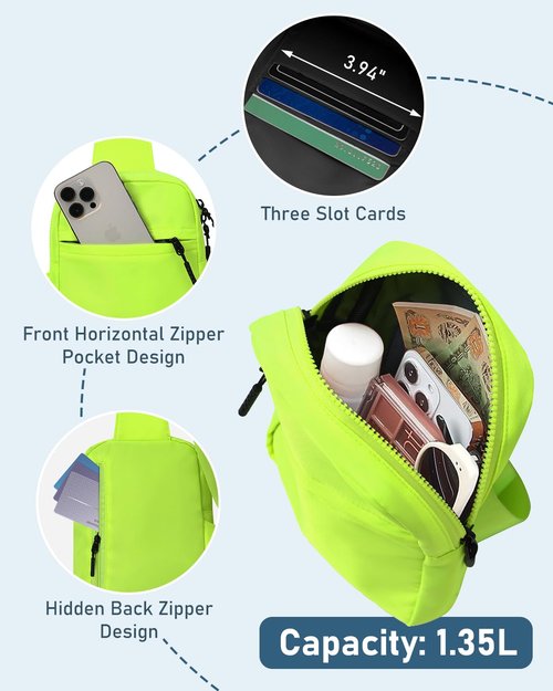 GEEAD Small Sling Bag for Women and Men Mini Crossbody Phone Chest Bag Waterproof Nylon Shoulder Bag Workout Gym Travel