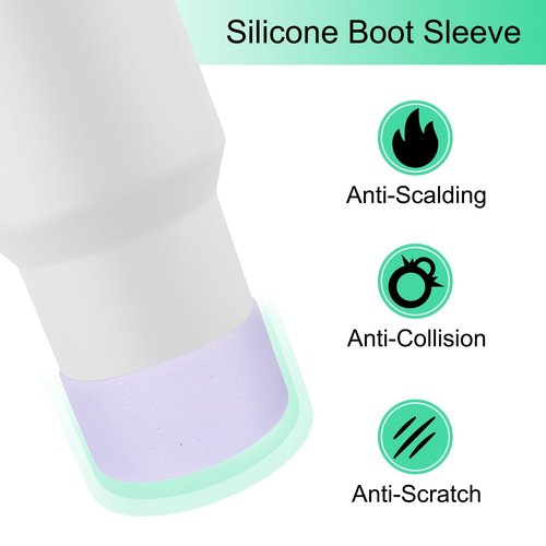 uxcell Silicone Boot Sleeve for Water Bottles Bottom Diameter of 2.84-3", Silicone Water Bottom Silicone Sleeve Cover for Tumbler, Non-Slip Protector Sleeve Cover Boot, Purple