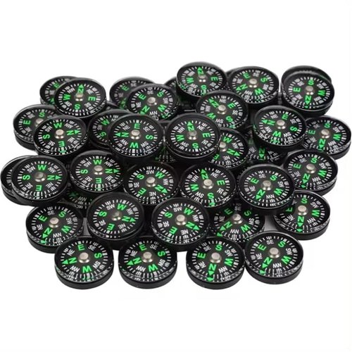 JEVLON 50 Pieces Mini Compass Small Button for Kids 20mm Bulk Hiking Liquid Filled Survival Set Camping Boating Touring Backpacking Outdoor Activities
