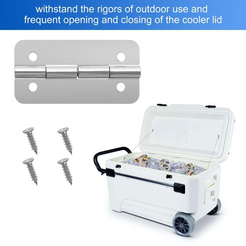 GEAIN Cooler Stainless Steel Hinges Fits for Igloo Ice Chests Hinges Replacement - 3 Pack