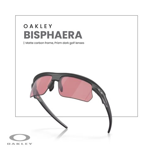 OAKLEY Bisphaera OO9400 940007 68MM Matte Carbon/Prizm Dark Golf Rectangular Sunglasses for Men for Women+ Bundle Accessory Leash Kit, Microfiber Pouch