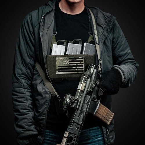 KRYDEX Tactical Chest Rig Elastic Rig Cummerbund with X Harness and Admin Pouch (RG)